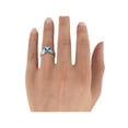 thumbnail image 5 of 14K White Gold 5.20 ctw Blue Topaz Ring with Diamonds Bridge Channel set Princess, 5 of 7