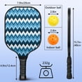 thumbnail image 3 of Pickleball Paddles Set Of 1, Fiberglass Surface, Colorful Lines Print, 1 Paddle, 2 Balls & Bag, 3 of 5
