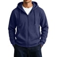 thumbnail image 2 of Men's Hoodies Zip Up Hooded Sweatshirts with Pockets | Sweatshirts;Fall Clothes Outfits;Full Zip Up Hoodie;Long Sleeve Winter Jackets;Relaxed Fit Coat, XL, 2 of 6