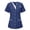 Dark Blue, variant on Women's Scrubs Blouse Mock Wrap with Pockets Soft Fabric Scrubs for Women Medical Uniform