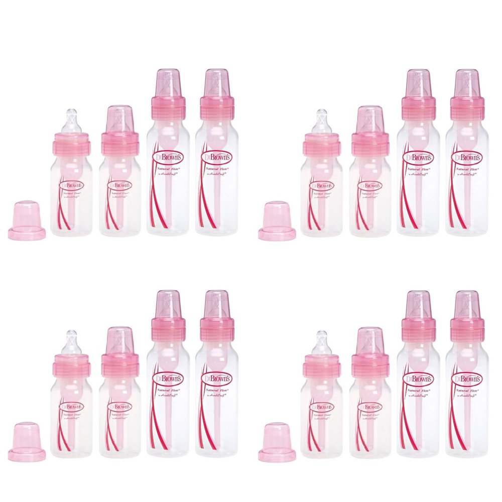 Dr. Browns Pink Bottles 4 Pack (2 8 oz bottles) and (2 4 oz bottles