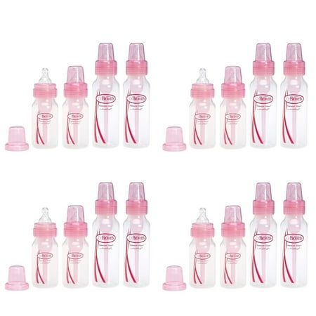 Dr. Browns Pink Bottles 4 Pack (2 - 8 oz bottles) and (2 - 4 oz bottles) (Pack of 4)