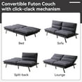 thumbnail image 6 of Hcore Convertible Futon Sofa Bed Uptown with Memory Foam and Metal Legs, Light Black, 6 of 8