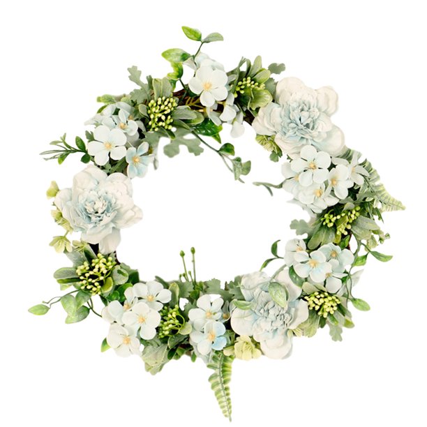 Guirnalda de flores artificial Jumpingount Decoración floral Azul 30 cm