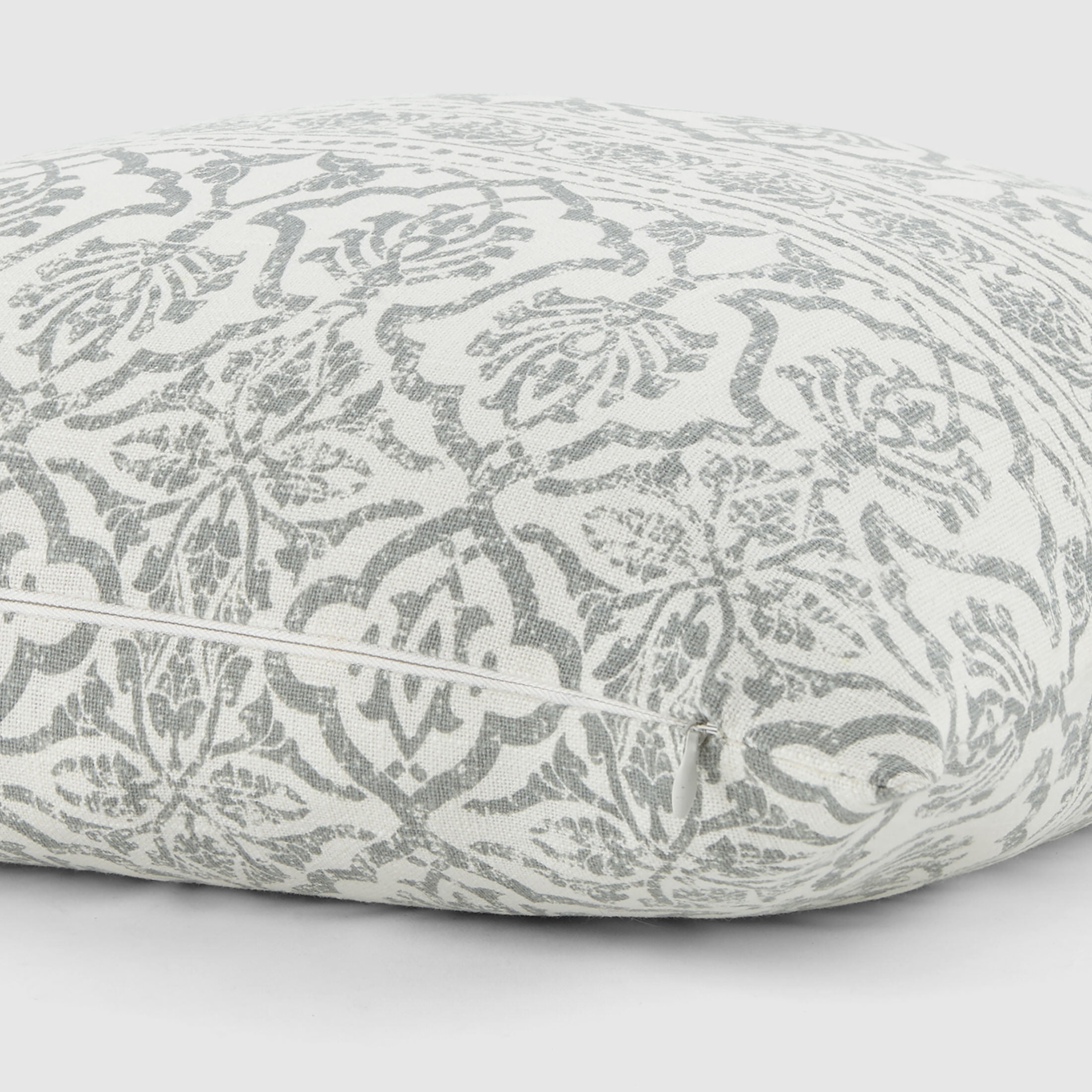 Noble Linens Elegant Cotton Decor Throw Pillow in Artic Antique Floral Pattern