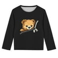 thumbnail image 5 of BRGZLK Kids Long Sleeve T-Shirts Boys Girls Cute Cartoon Bear Graphic Blouses Loose Casual Crewnecks Pullover Tops Black 7-8 Years, 5 of 5