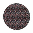 thumbnail image 1 of Floral Mouse Pad for Computers, Repetitive Forest Roses Flowers Autumn Leaves, Round Non-Slip Thick Rubber Modern Gaming Mousepad, 8" Round, Indigo Coral Dark Tan, by Ambesonne, 1 of 2