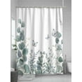 thumbnail image 5 of Shower Curtain Eucalyptus Leaf Butterfly Shower Curtains for Bathroom, Waterproof Polyester Shower Curtain Set with Hooks, Extra Long 72" x 96" Watercolor Plant, 5 of 6