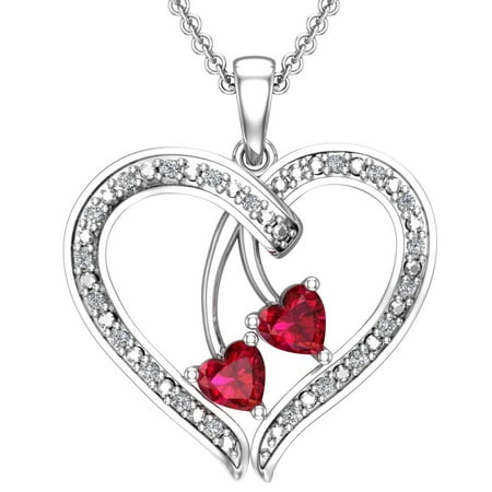 necklace heart shaped ruby sparkling cherry sterling pendant dialog displays option button additional opens zoom walmart