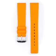 Hirsch Pure Caoutchouc Watch Strap - Orange - L - 22mm - Silver Buckle - Natural Rubber