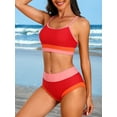 thumbnail image 7 of Sociala Adjustable Straps Bikini Sets for Womens Contrast Sport Tw Pieced Bathing Suits, 7 of 7