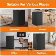 4.3 Cu.Ft Mini Fridge with Freezer, Compact Single Door Mini Refrigerator with 7-Setting Temperature Control, Removable Shelves & Crisper Drawer for Bedroom, Office, Dorm, RV