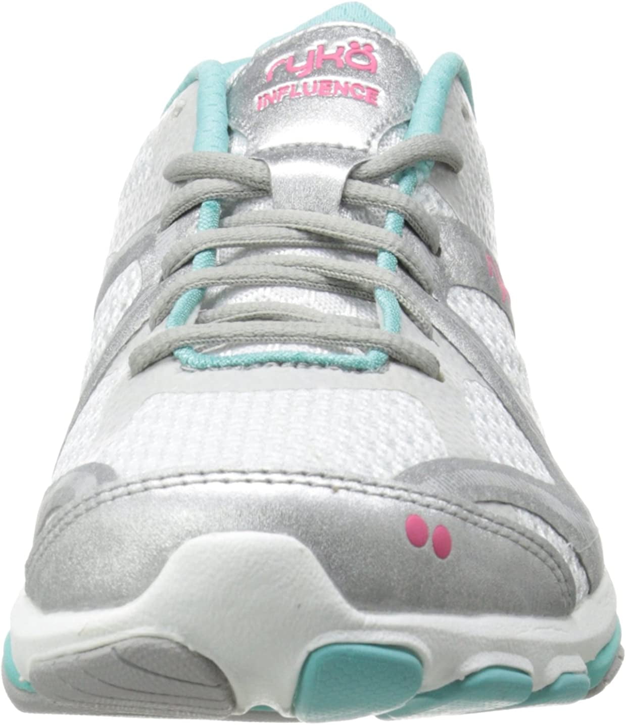 Ryka Womens Influence Cross Training Shoe, Black/Plum/Aqua