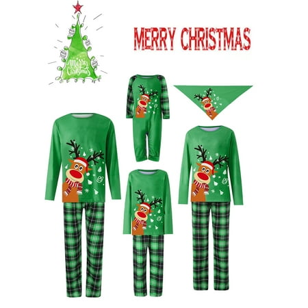 

Sunisery Christmas Matching Family Outfit Sets Soft Warm Elastic Clothes Pant Set for Kids Teens Adults Baby and Dog