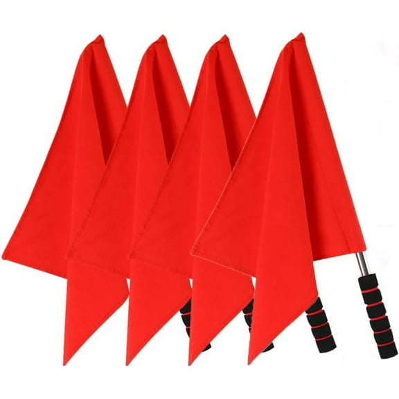 GANAZONO 4pcs Referee Flag Volleyball Line Judge Flags Stainless Steel Sponge Handle Track and Field Sports Training Flag for Volleyball Referee Equipment 45x36cm