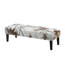 POLERO Dining Bench Cover, Stretch Bench Seat Covers Slipcover with Elastic Band Washable Rectangle Chair Protector for Dining Room, Bedroom, Patios (White Hunting Camo)