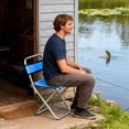 thumbnail image 5 of Sahpxhe Folding Chair Outdoor Camping Chairs Beach Chair with Backrest,Portable Metal Frame Rest Chair for Camping,Fishing,Bbq,Travel Blue, 5 of 6