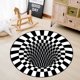 thumbnail image 3 of Alfombra redonda 3D NQ alfombra de ilusión en blanco y negro felpudo antideslizante para decoración del hogar 60 cm, 3 of 4