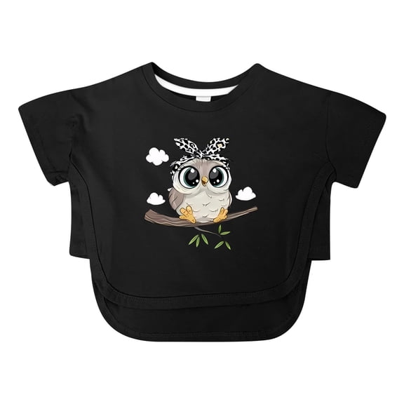 Tfken Girls Soft Comfy Tops Holiday Daily Wear Short Sleeve Tees Tshirts Graphic Print T-Shirts Fashion Toddler Classic Clothes Size 4-5 Years