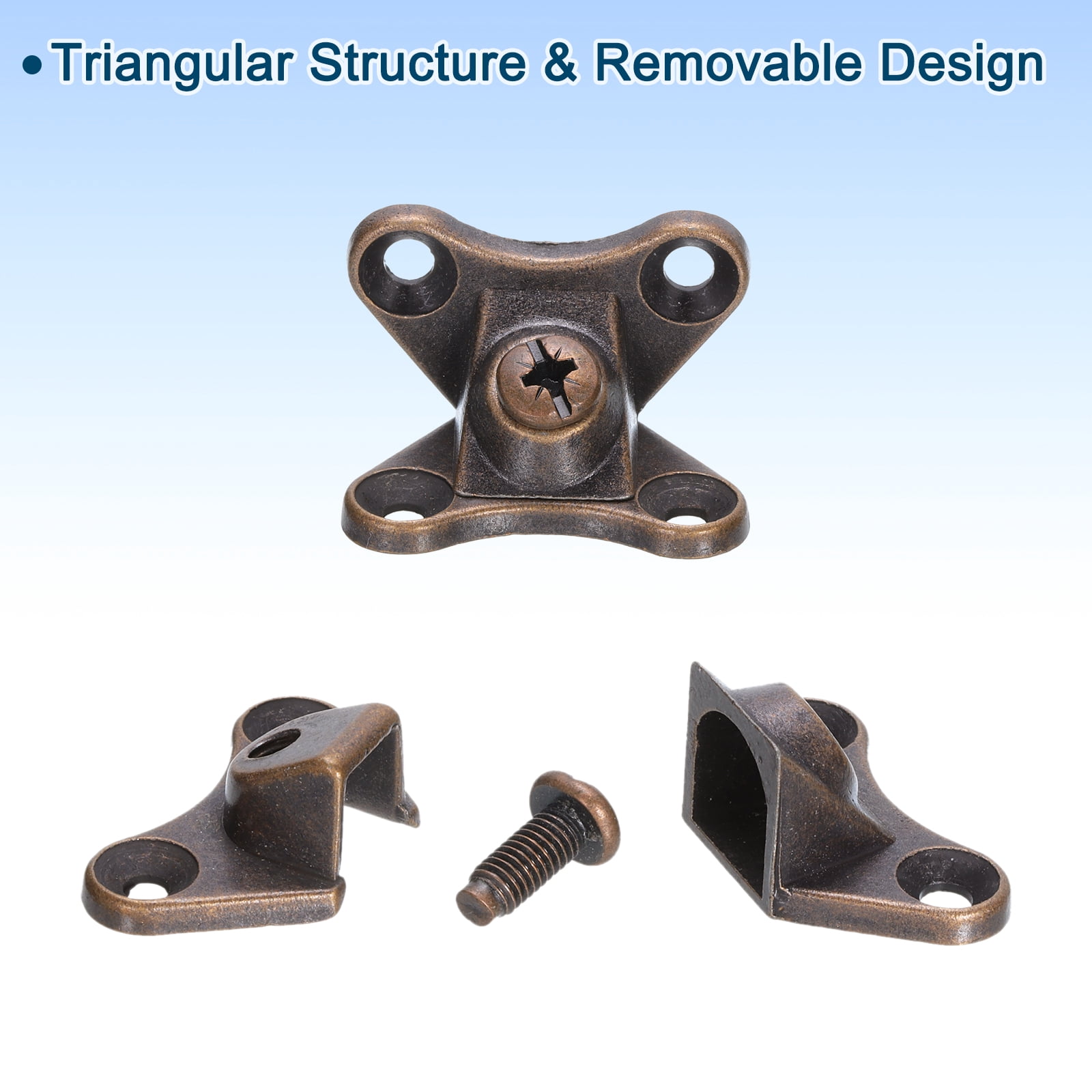 Uxcell Removable Corner Brace Metal Butterfly L Brackets Right Angle Support Screws for Shelves Cabinets 16pcs Red Bronze
