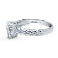 thumbnail image 3 of BERRICLE Sterling Silver Woven Wedding Engagement Rings 1 Carat Cubic Zirconia CZ Solitaire Ring for Women, Rhodium Plated Size 7.5, 3 of 9