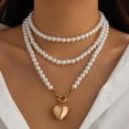 thumbnail image 7 of NICKSUN Pearl Beaded Heart Layered Pendant Necklace for Women,14k Gold Plated Punk Stacked Pearl Choker Necklace,Charm Statement Celebration Gift, 7 of 7