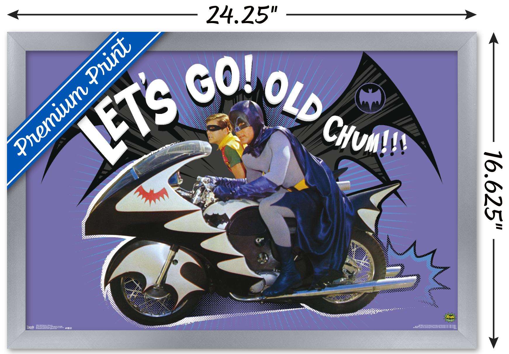 DC Comics TV - Batman TV Series - Batcycle Wall Poster, 14.725" x 22.375", Framed