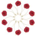 thumbnail image 1 of Uxcell 10 Paquete Alfiler de Broche de Camelia Flor de Tela con Broche de Hoja Dorada Roja, 1 of 7