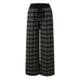 thumbnail image 3 of RUTAYY Women's Pants Loose Plaid Stretchy Casual Elastic Waistband Comfortable Everyday Wear Trendy Vacation Trousers, 3 of 7
