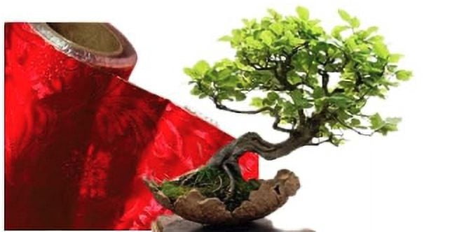 Red Floral Foil: Embossed, 20 inches x 30 feet