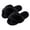 Black, variant on Women's Fuzzy Slippers Open Toe Cross Band, Memory Foam Cozy Fluffy House Slippers for Women, Black, Size 8.5-9.5