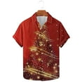 thumbnail image 5 of Merry Christmas Shirt for Men, Xmas Party Shirts Button Down Hawaiian Shirt Short Sleeve Shirts Snowflakes Printed Tshirt Funny Santa Claus Blouse Festival Tops Christmas Holiday Costume, 5 of 5