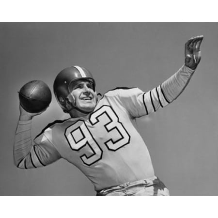 Close-up of a football player throwing a football Stretched Canvas -  (18 x (Best Footballs For Throwing)