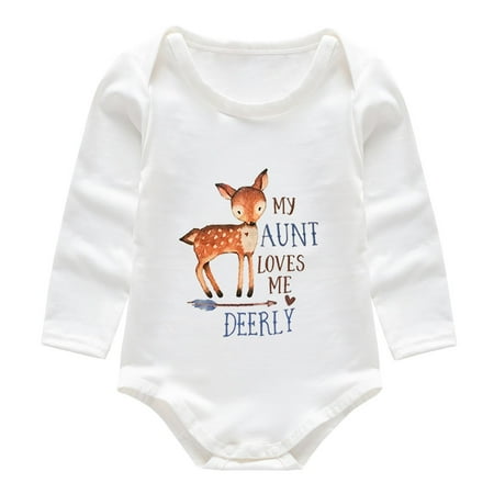

Cute Baby Clothes Baby Girls Boys Cartoon Deer Print Bodysuit Romper Casual Clothes