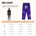 thumbnail image 3 of Wukai Dark Purple Snowflakes Women Pajama Pants Comfy Stretch Drawstring Palazzo Wide Leg Lounge Pant Comfy Sleepwear Yoga Pants-Medium, 3 of 6