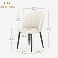 thumbnail image 3 of HOMCOM Ensemble de 4 Chaises de Salle à Manger Chaises de Cuisine avec Pattes en Métal Blanc Crème, 3 of 10