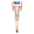 thumbnail image 3 of 2.45 ct Emerald Cut Blue Moissanite Solitaire with Accents Engagement Ring for Women in 18K Rose Gold, 3 of 5