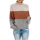 thumbnail image 2 of Suéter de cuello redondo de invierno para mujer, tejido a juego con colores, cuello redondo, suelto, informal, tops, suéter para mujer, 2 of 5