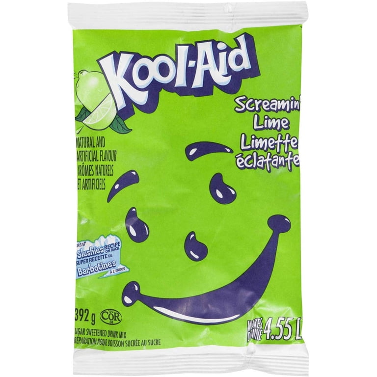 Kool-Aid Screamin' Lime Powdered Drink Mix, 392g/13.8 oz, Pouches