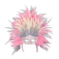 thumbnail image 1 of Tocado de plumas para disfraz, máscara de plumas, tocado decorativo para cosplay Rosa Gris, 1 of 9