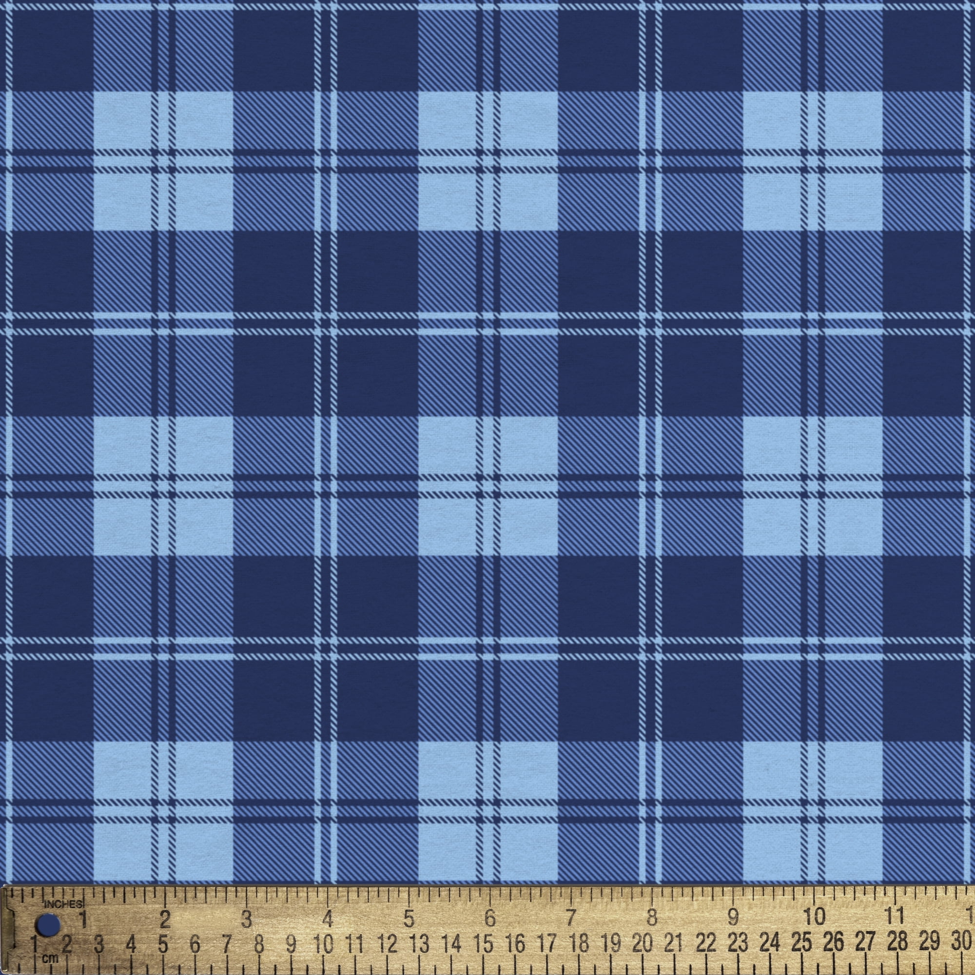 Mainstays 1.5 Yards 100% Cotton Light-weight Flannel Plaid Check, Blue, 42" Wide for Crafts