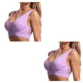 thumbnail image 2 of Minnieouse Sujetador deportivo inalámbrico para mujer, Fitness, correr, trotar, dormir, camisetas sin costuras, chaleco de verano, ropa interior Violeta 2Conjunto, 2 of 6