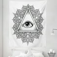 thumbnail image 1 of Eye Tapestry, Vintage All Seeing Motif Tattoo Boho Mandala Providence Occultism, Fabric Wall Hanging Decor for Bedroom Living Room Dorm, 5 Sizes, Black White, by Ambesonne, 1 of 1