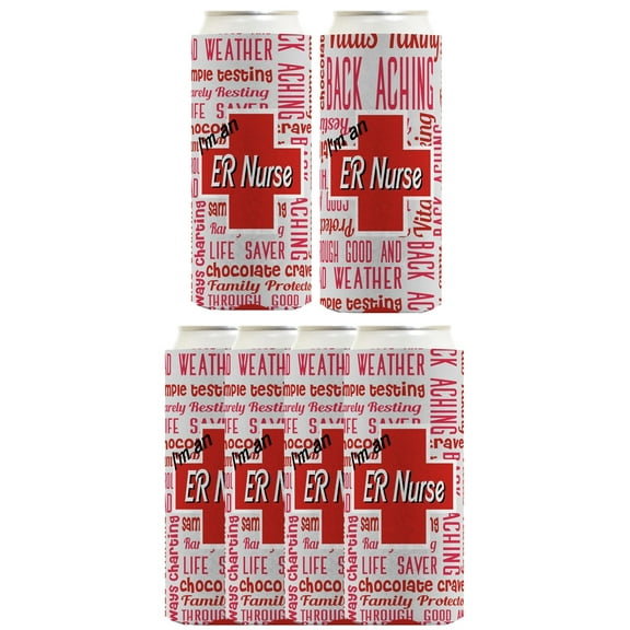 Nursing Week Gifts For Men I'm a ER Nurse Essential Attributes 6-Pack Ultra Slim Can Drink Sleeves