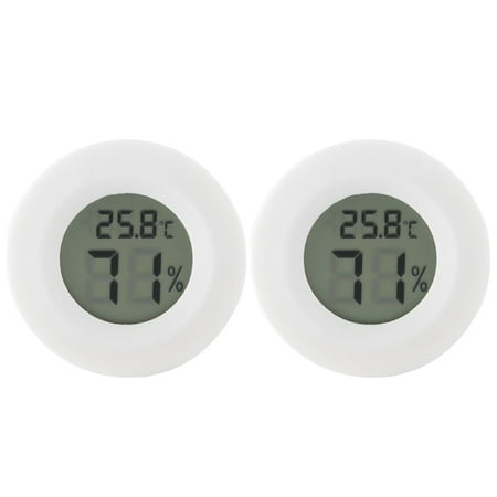 

Bestonzon 2Pc Round Shaped Digital Thermometer Hygrometer Humidity Meter Temperature Display for Home Use without Battery