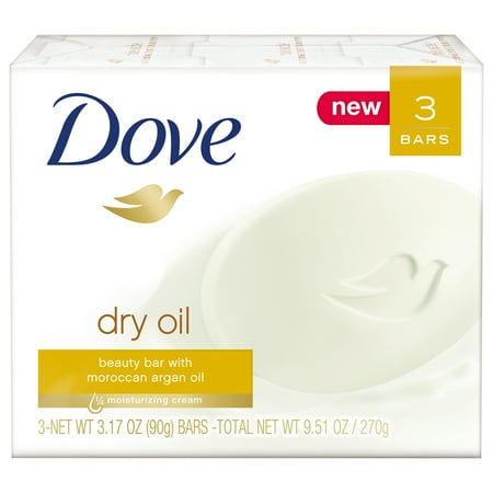 Dove Beauty Bar Dry Oil, 3.17 Oz, 3 Bar