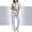 Gray, variant on Womens 100% Cotton Pajamas Set Short Sleeve & Long Pants Pjs Set Button Down Sleepwear with Pockets(Grey,M)