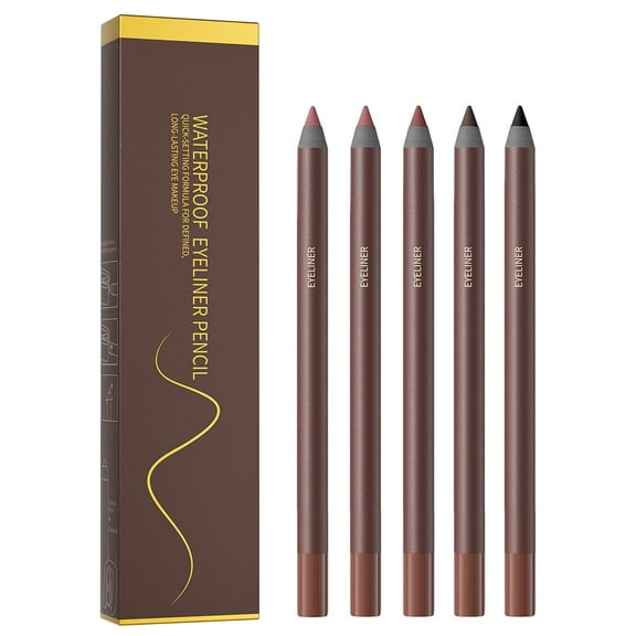 ​​​​Dr.pedi Eyebrow Pencil 5-Pack - Chocolate Brown Waterproof Slim Twist-Up Eyebrow Pencil with Built-in Brush & Sharpener, Natural Long-Lasting ​​​​JAYWAYNE Makeup Kit for Women​
