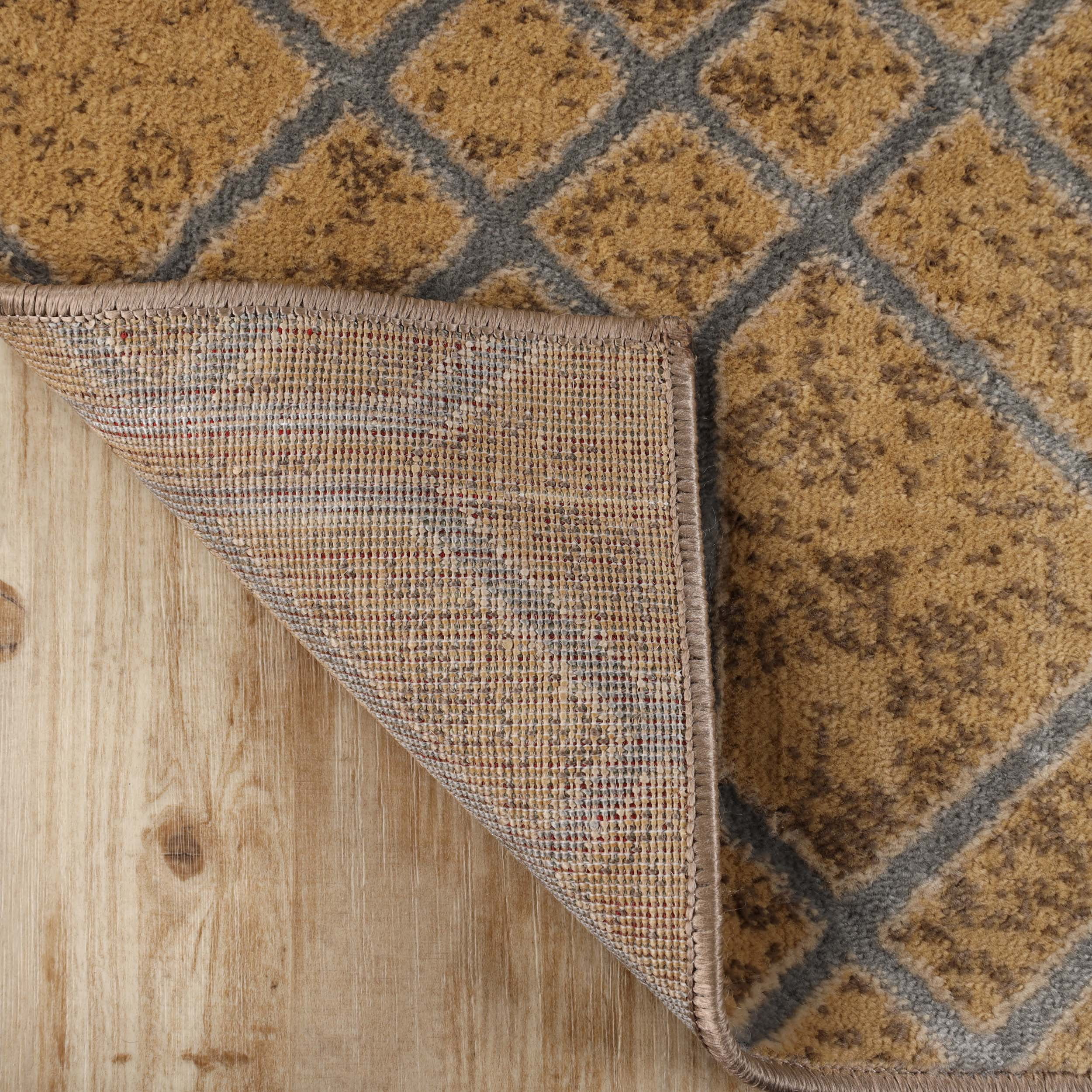 Superior Abner Geometric Diamond Indoor Area Rug, 8' x 10', Camel/Grey