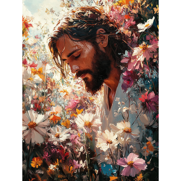 Mercy Jesus Canvas Wall Art, Modern Divine Print, Bridesmaid Gift Home Wall Decor